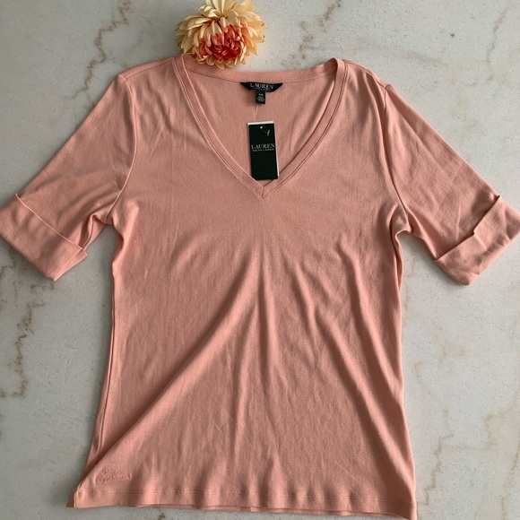 Lauren Ralph Lauren Tops - NWT LAUREN Ralph Lauren® Stretch Cotton V-Neck Top
